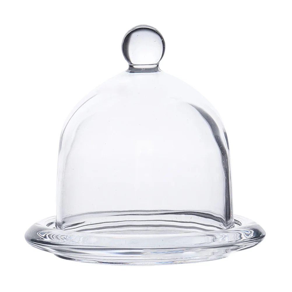 Cake Butter Plate Round Tray Holder Dessert Dish Glass Tray With Transparent Lid Fruit Plate Food Container