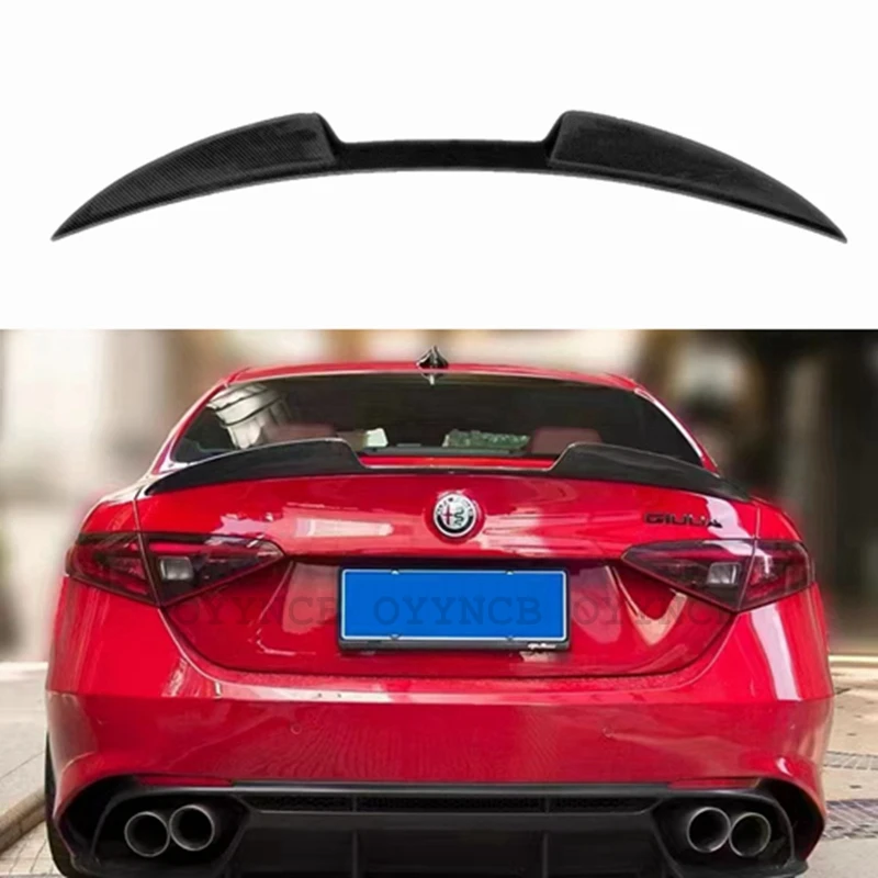 

For Alfa Romeo Giulia Sedan Quadrifoglio Verde Carbon fiber Rear Spoiler Trunk wing 2015 - UP FRP Forged carbon