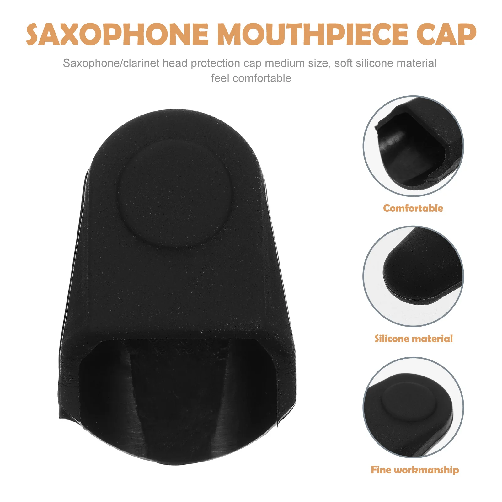 

Saxophone Protective Cover Premium Silicone Durable Protective Tool Portable Lightweight Saxophone Mouthpiece Hat Music