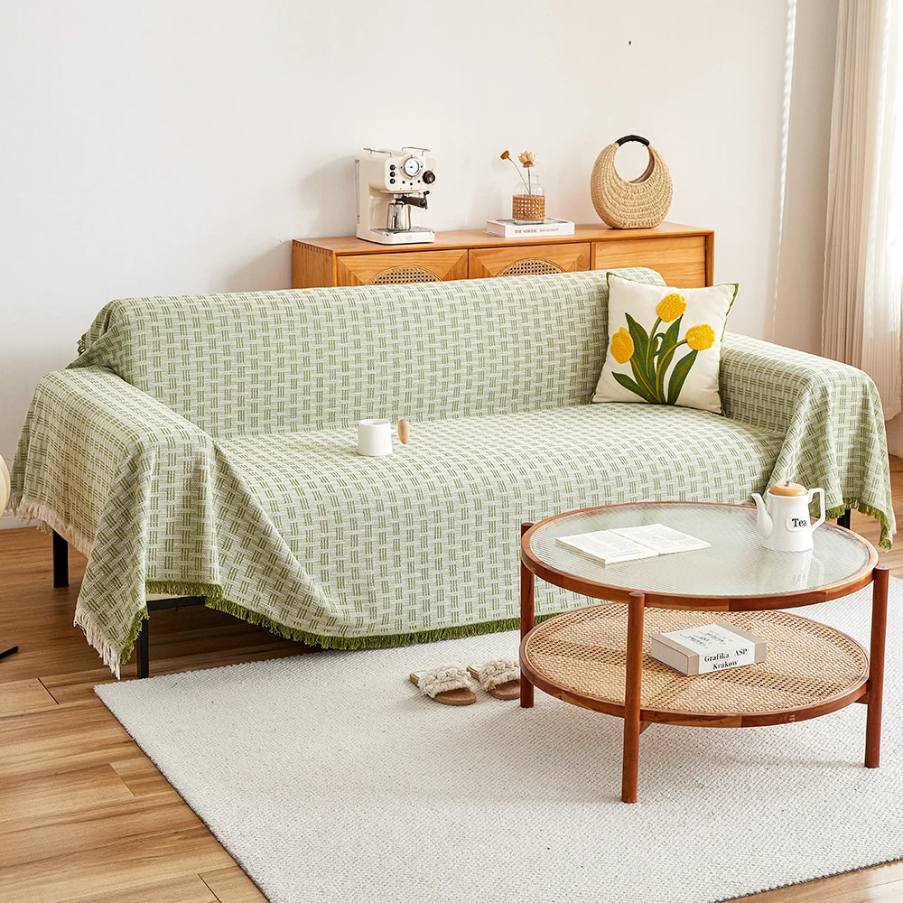 Couch Cover Sheet Blanket, Oversized Reversible Covers for 3-4 Cushion High Backed Backrest Sofa, Extra Large Furniture Decorati