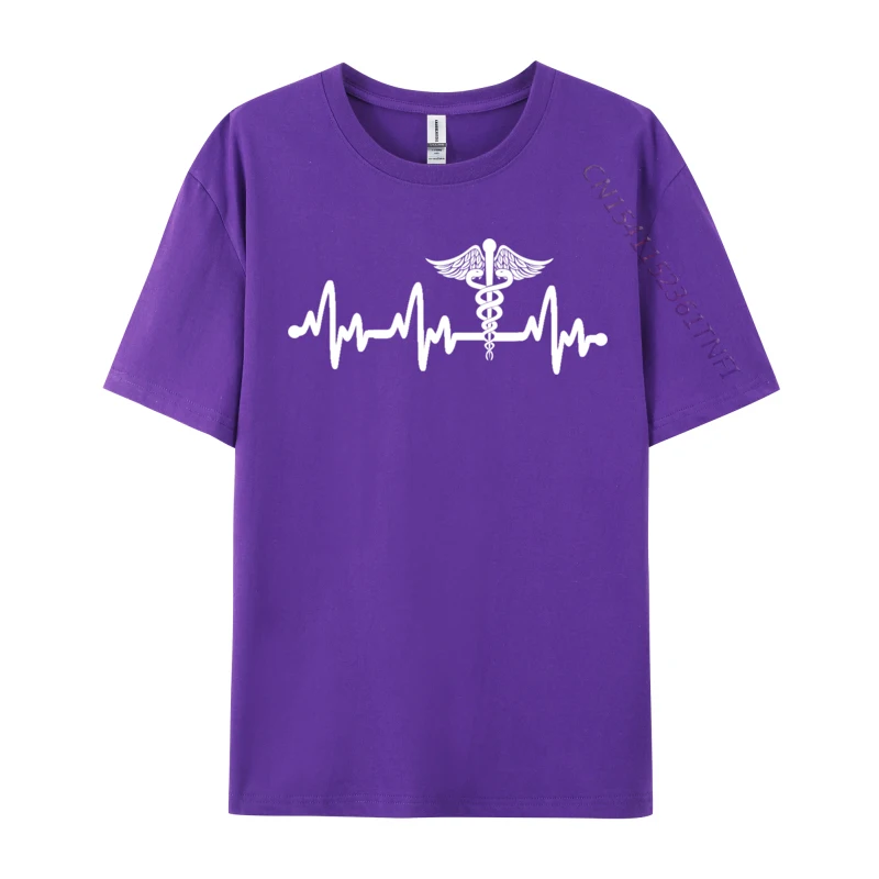 Ekg Signal Ecg Pulse Medical Sign Caduceus Symbol Heartbeat High Quality Men's Top T-Shirts Birthday Design Tops & Tees