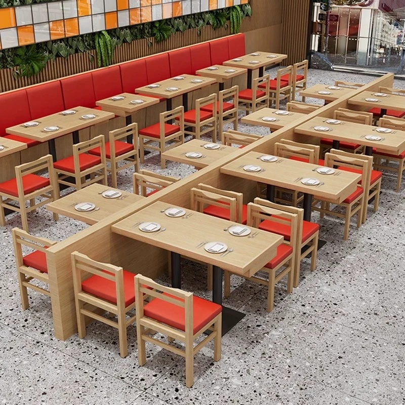 & Modern Simple Wood Chair Table Set for Dining Bar Restaurant Hot Pot Milk Tea Shop for Cafe & Coffee Shop Use
