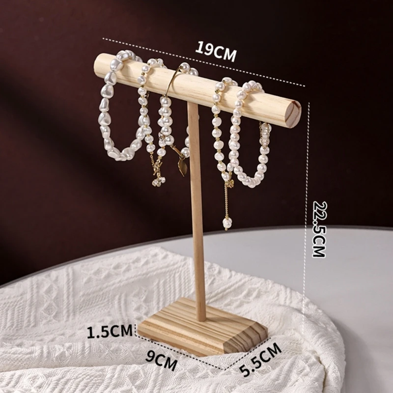 Elegant Bracelet and Bangle Holder with Wooden Base Stylish Jewelry Rack for Retail Displays and Home Organization