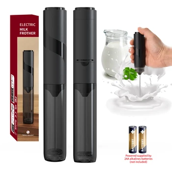Stainless Steel Electric Milk Frother Handheld Coffee Frothing Wand With 10000 RPM…