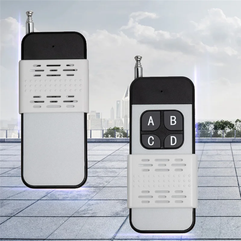 Controle remoto sem fio 433mhz, 2 botões, transmissor de 1000m para luz/portão/porta de garagem/controlador de motor