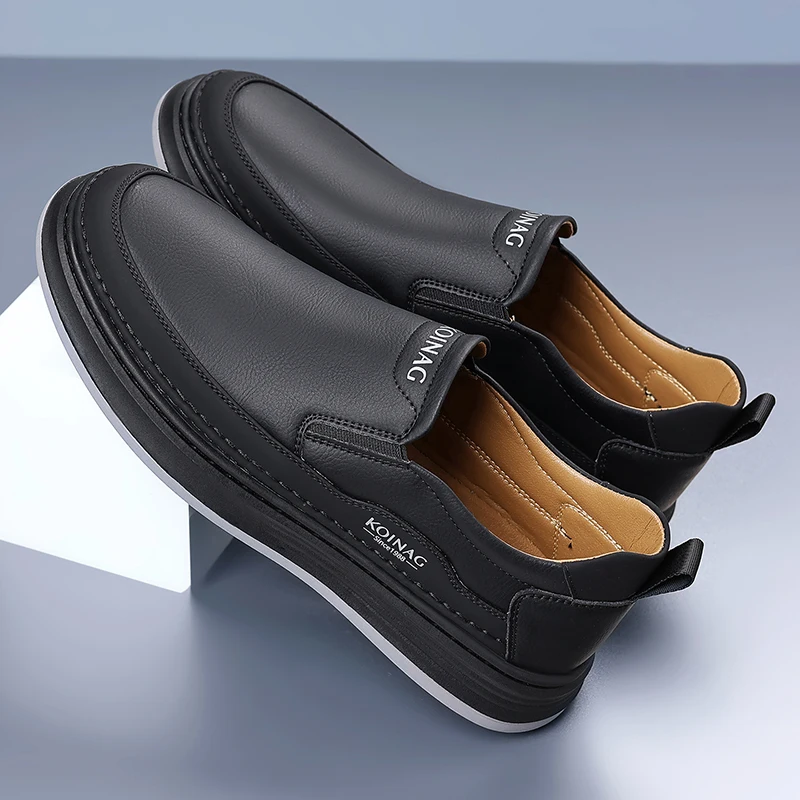 

Men Sneakers Designer Business Loafers Fashion Slip on Dress Shoes for Men Breathable Casual Flats Non-Slip Office Walking Shoes