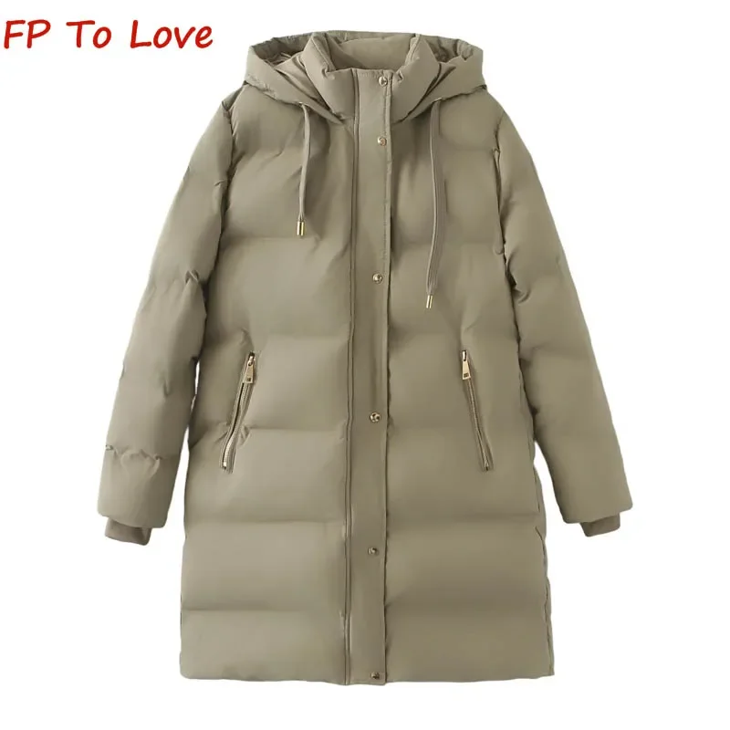 Zip Jacket Long Cotton Clothes Hooded Section Warm Bread Clothes Winter Casual Cotton Jacket 3046206 706