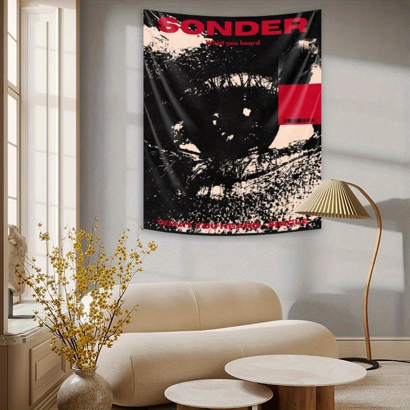 VIKAMA Dark Retro Eye Tapestry Red Black SONDER Background Buya Cultural Atmosphere Decoration Room Decoration
