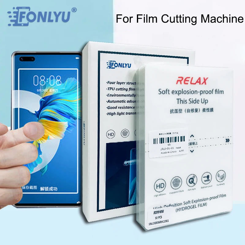 

FONLYU 50PC Flexible HD Clear TPU Hydrogel Screen Protector For Mobile Phone Protective Movie Sheet Film Cutting Machine Plotter