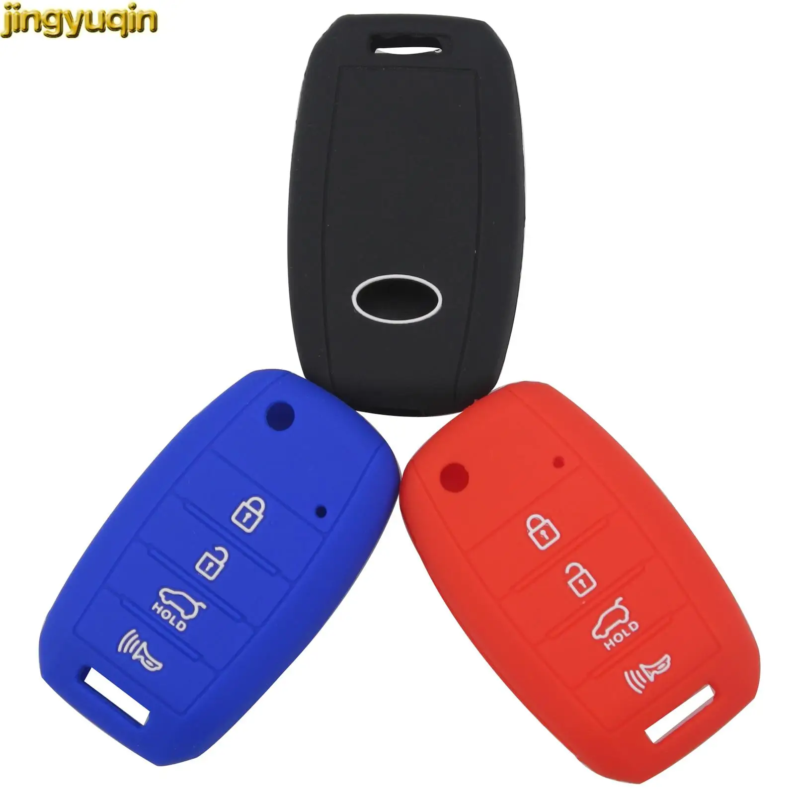 Jingyuqin 3/4 Buttons Smart Silicone Car Key Case Cover For Kia Rio K2 K3 K4 K5 Sportage Ceed Optima Cerato Sorento Picanto