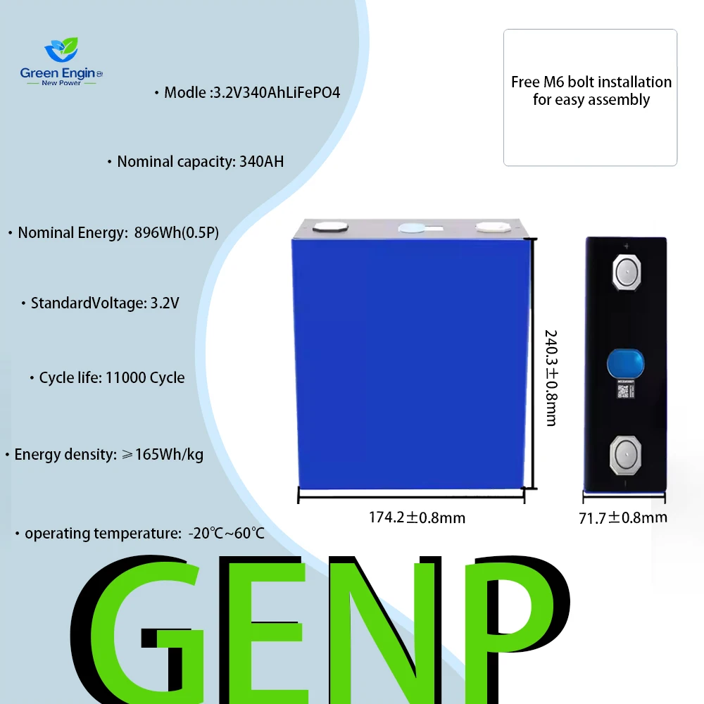 

3.2V 340AH Lifepo4 - 4 - 32PCS, Class A, Rechargeable, Power 12V - 48V RVs & EVs