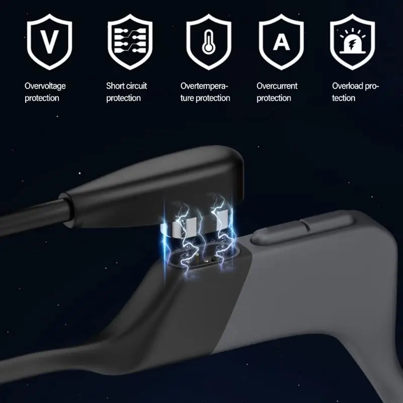 편리한 USB 충전 와이어 코드 마그네틱 연결 전력 어댑터 OpenSwim S710 뼈 전도 이어폰 066A