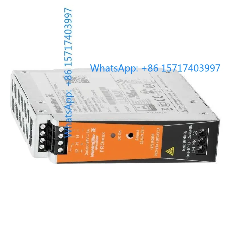 Weidmüller Switching Power Supply PRO MAX 72W 24V 3A Order No. 1478100000