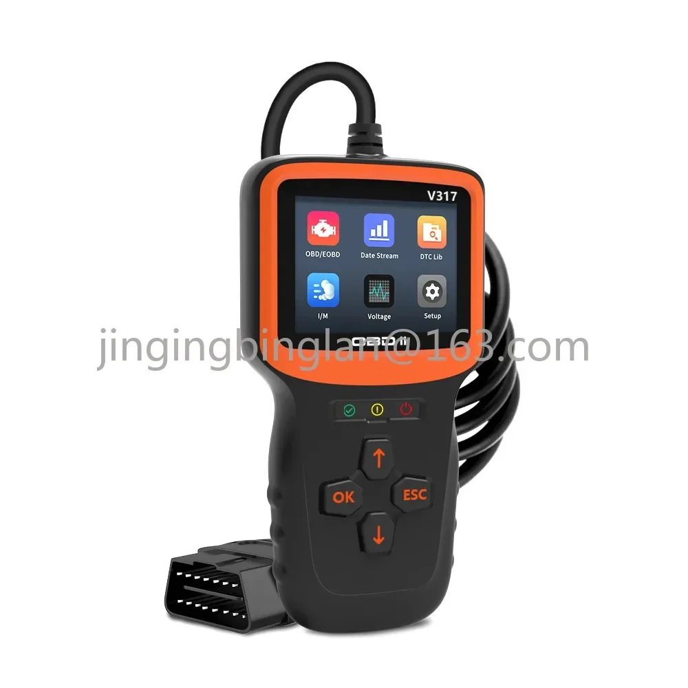 battery voltage automotive fault detector V317 OBD2 new color screen multi-language CE FCC certification,