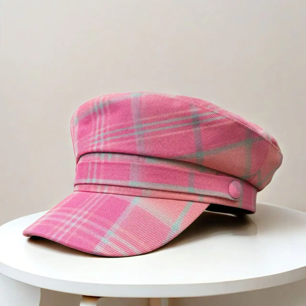 HongLuan  Checkered Pattern Beret & Newsboy Cap Woman, Rave Festivals Accessories & Party Hat Woman