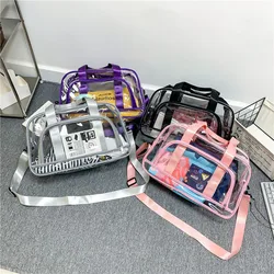 Simple Solid Color Transparent Travel Bag Large Capacity Transparent Pvc Travel Bag Fitness Storage Beach Bag