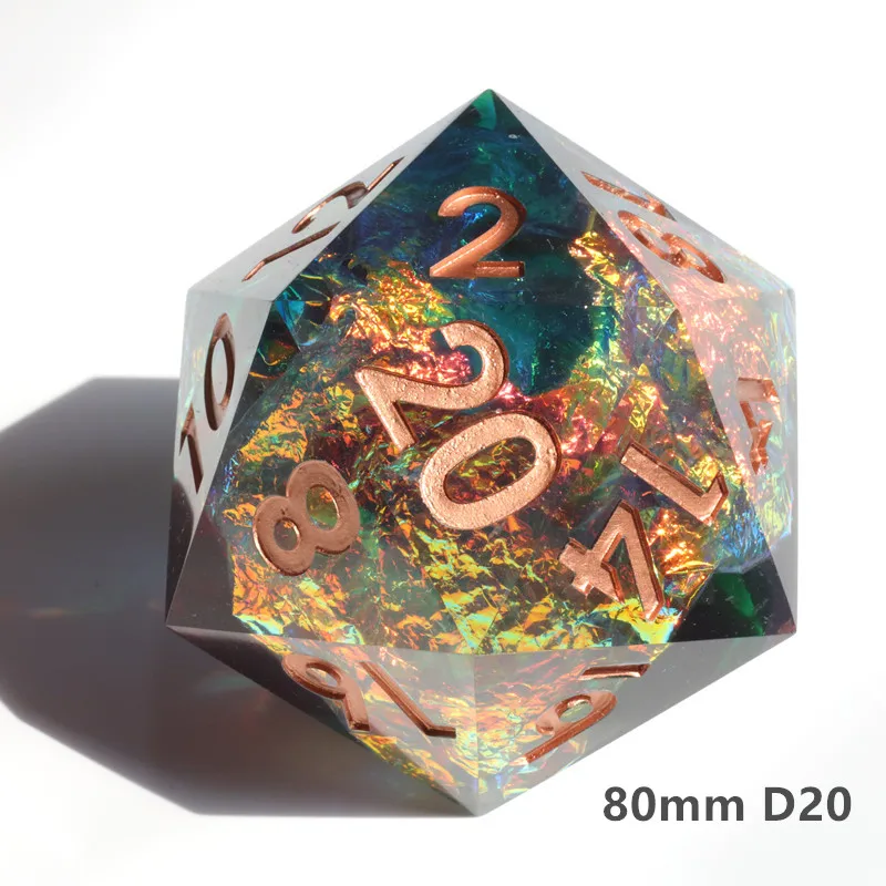 Mini Planet 80mm D20 Dice Sharp Resin Dice D20 D&D Handmade Large 20 Sided Dice Custom DND For TRPG Board Game Big Dice Custom