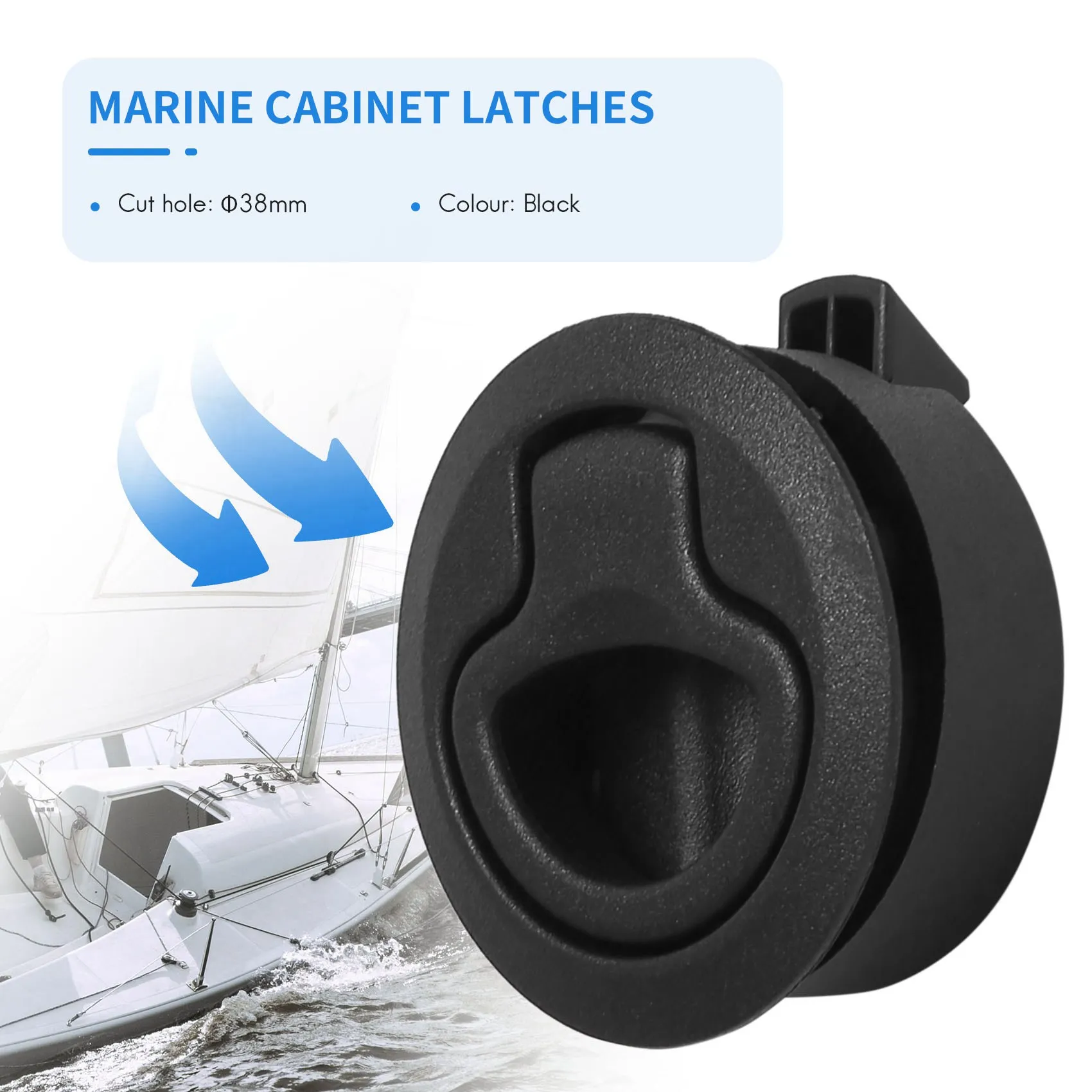 Slam Latch Hatch Round Pull Latch 1/2''Door Replace M1-63 RV Marine XY