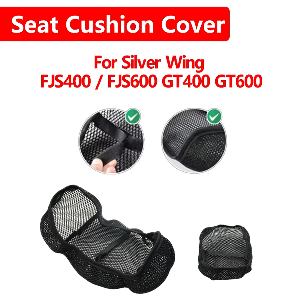 For Honda Silver Wing FJS 400 600 GT400 GT600 Motorcycle Honeycomb Mesh 3D Mesh Fabric Cushion Waterproof Protection Seat Cover