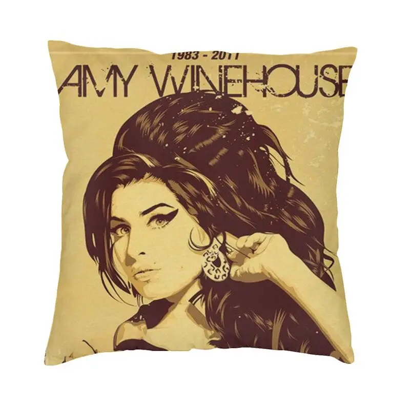 English Singer Amy Winehouse Pillow Case Living Room Decoration Modern Cushions for Sofa Square Pillowcase