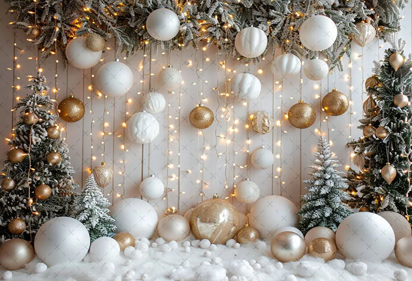 Mehofond Photography Background White Christmas Balloon Pine Tree Xmas Party Kids Family Portrait Decor Backdrop Photo Studio