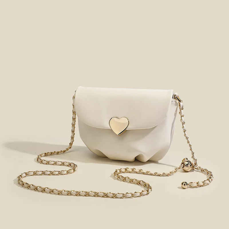 

2024 new niche original design white cloud bag versatile single shoulder crossbody bag chain