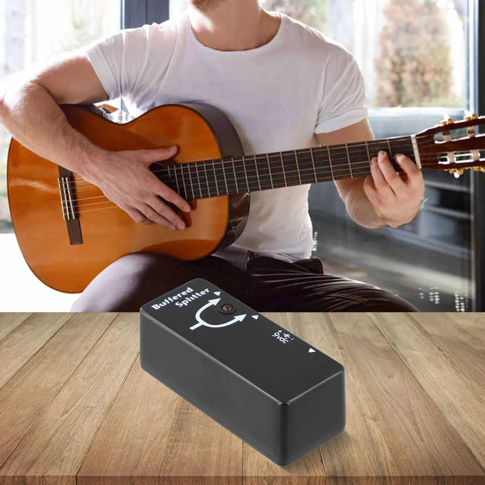 Buffered Splitter Guitar Pedal for Clear Signal Transfer and Enhanced Tone Preservation in Performance Settings