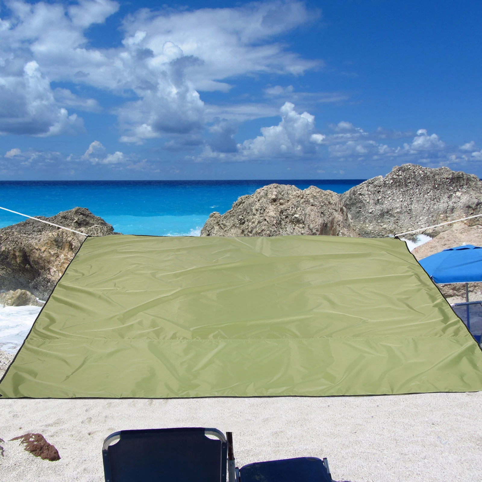 

Oxford Cloth Sun Canopy Green Beach Pool Shade Sail Tent Awning Durable Camping Hiking