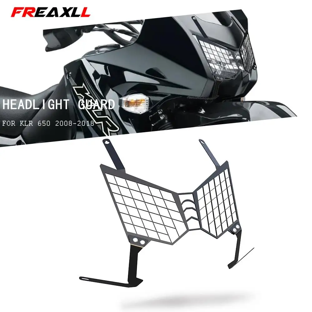 

Motorcycle Headlight Guard Front Light Headlamp Grille Guard Cover Protector For Kawasaki KLR650 2008-2018 KLR 650 2017 2016 15