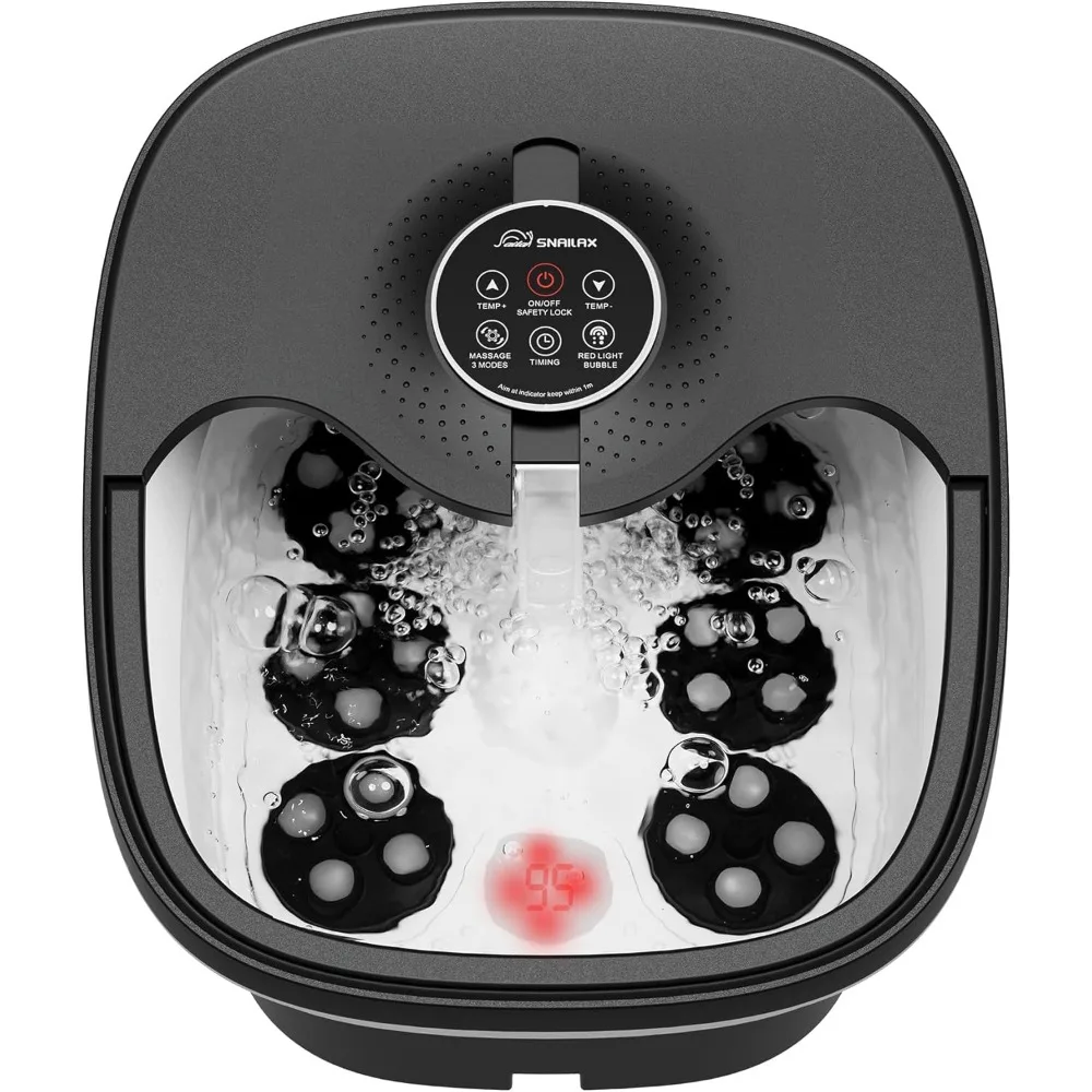 

Foot Spa Bath Massager with Heat, Bubble, Shiatsu Massage Rollers, Remote Control, Temperature Control, Collapsible, Pedicure F