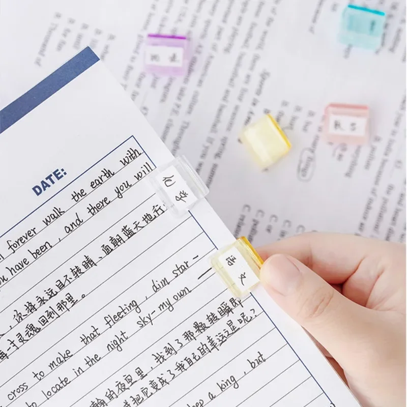 15-1Pcs Mini Color Paper Clips Cute Clear Bookmark File Index Page Holder File Index Page Holder School Stationary Supplies