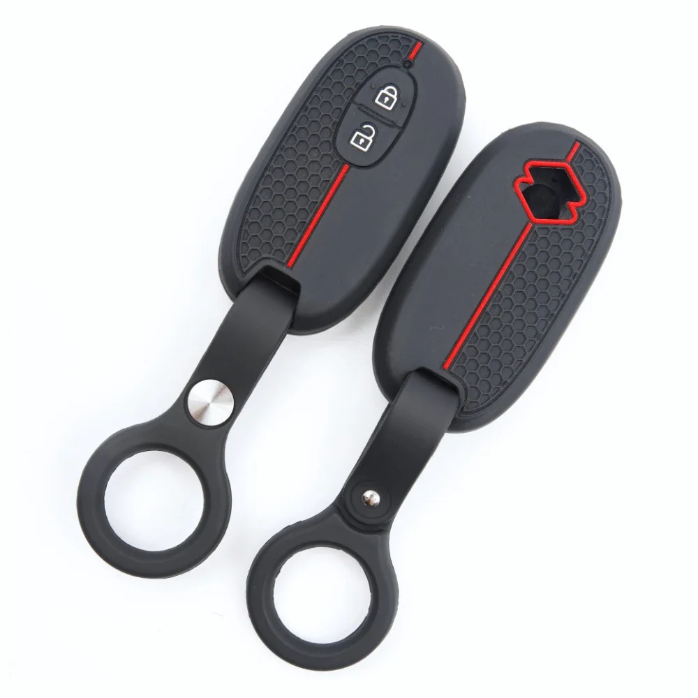 Silicone Remote Key Case For Suzuki Wagon R Every Hustler Palette Solio Alto Lapin Spacia with finger holder Precise Fit