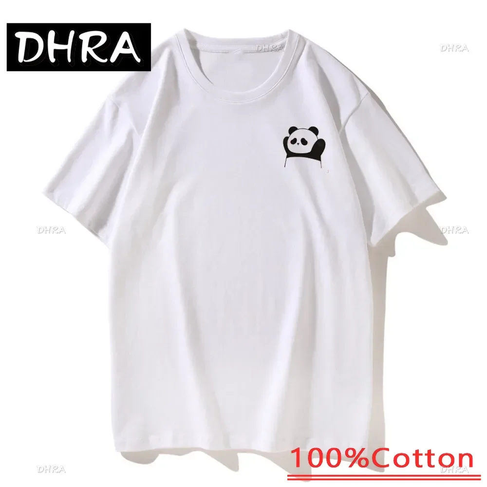 

Summer Interesting Cartoon Surrender Panda Print Couple T-shirt Tee Top Casual Loose Short Sleeve Tshir new style cute