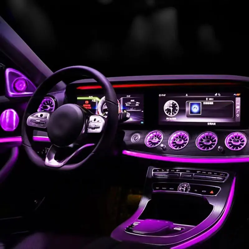 Turbo Air Vent Outlet With Ambient Light For Mercedes Benz E-class W213 808/809 64 Colors With Multi-colour