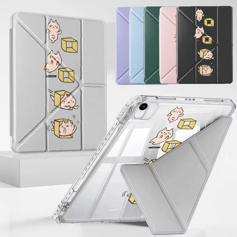 

Чехол для планшета iPad Pro 11-го, 10-го, 9-го, 8-го, 7-го поколений, 12.9 дюймов, Air 4, 5, M3, M2, M4, 11 дюймов Pro 2025, Mini 6, 7, с подставкой, Y-образный, милый дизайн