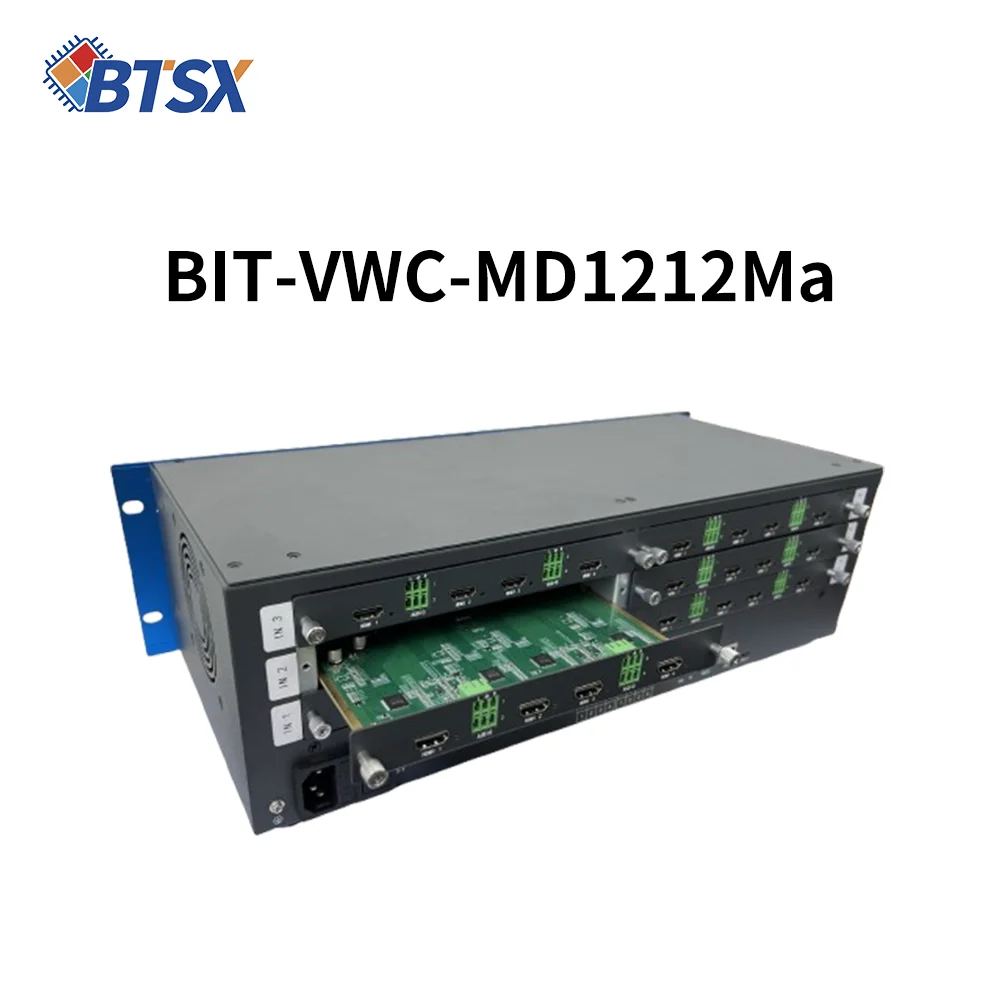 4K60 12x12 Modular Video Wall Matrix Switcher HDMI2.0 Multi-Screen Splicing Layouts EDID Audio Extraction for Broadcast Studio
