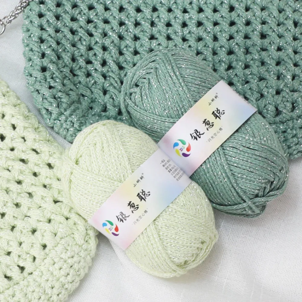 

ZYFMPTEX 5Pcs Shiny Cotton Blended Yarn Balls, Crochet Scarf Making Kit, Perfect For DIY Handcrafts And Gifts