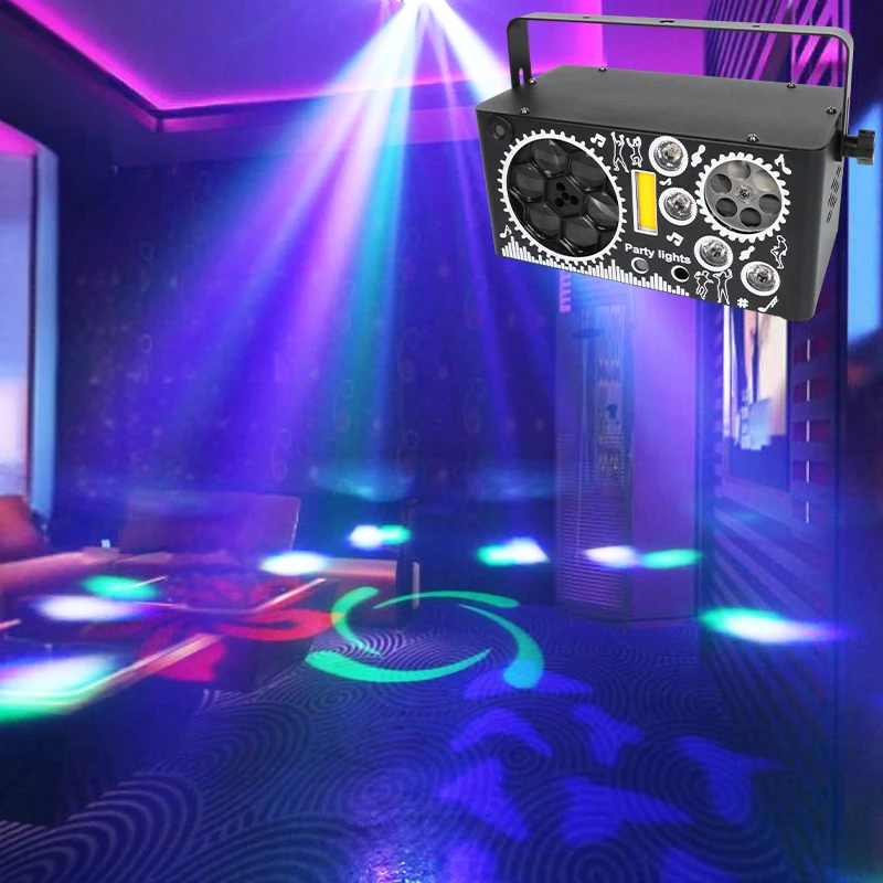 HCWE US LED Pattern Seven In One Home Entertainment DI Laser Light Projectors DMX Stage Christmas Party Disco Wedding Accessorie