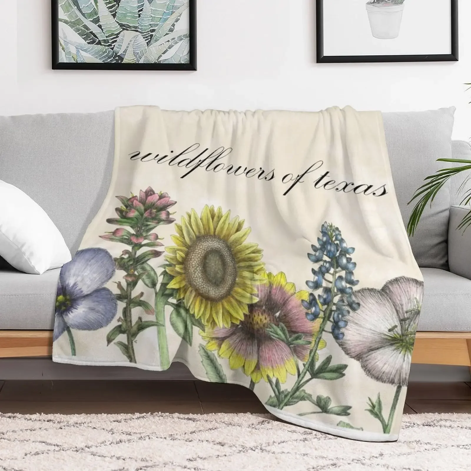 Wildflowers of Texas Throw Blanket Air Conditioner Soft Blanket for Office Home