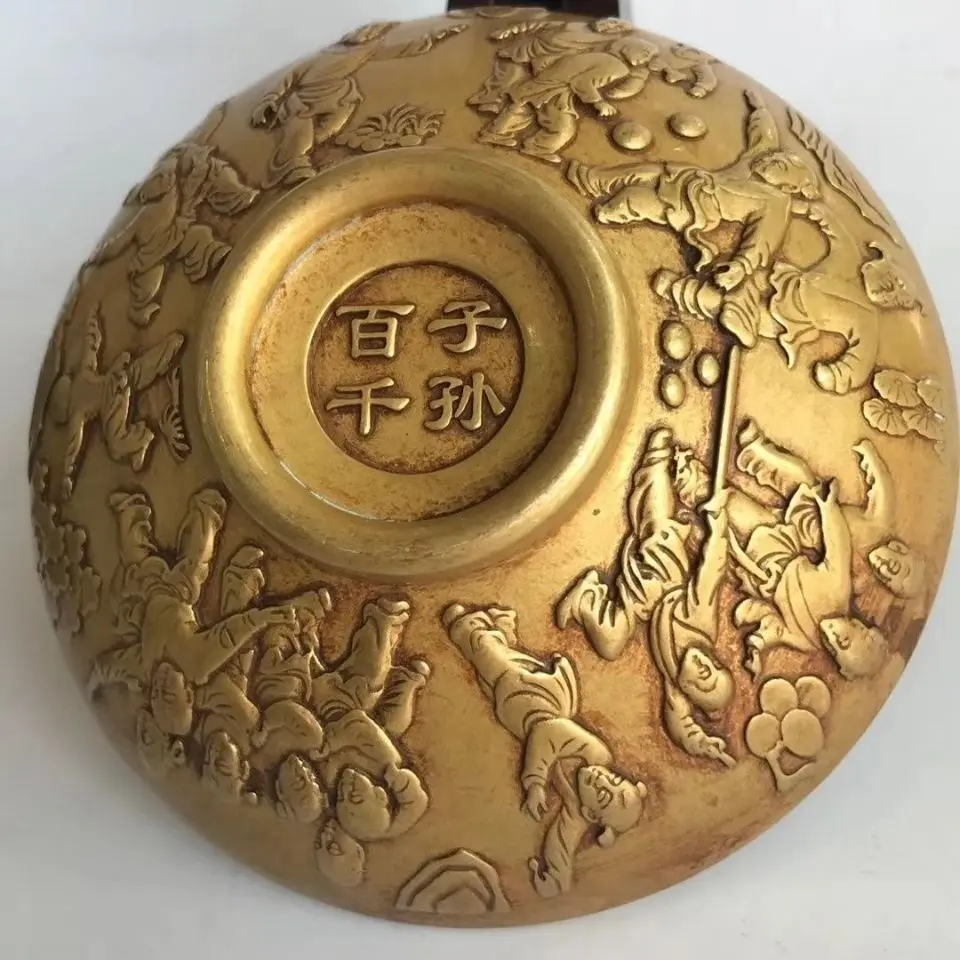 

collection Copper bowl ornament Hundreds of children and thousands Bandai Buddha bowl retro decoration