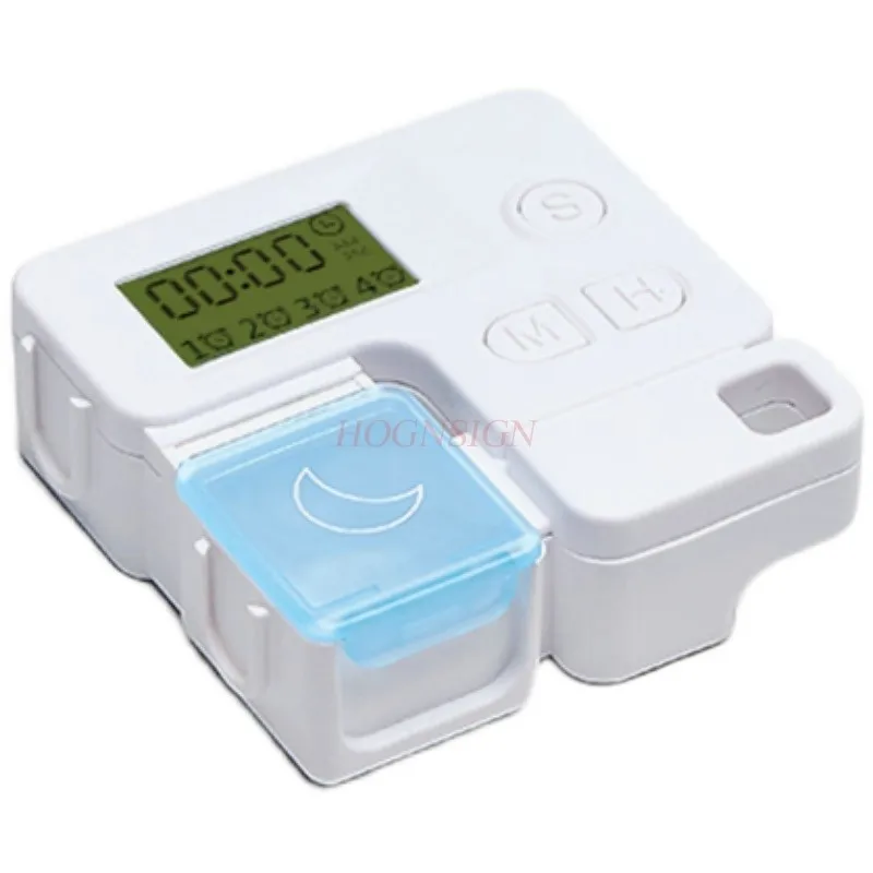 Intelligent timed voice alarm clock box with detachable morning, middle, and evening portable packaging medicine box