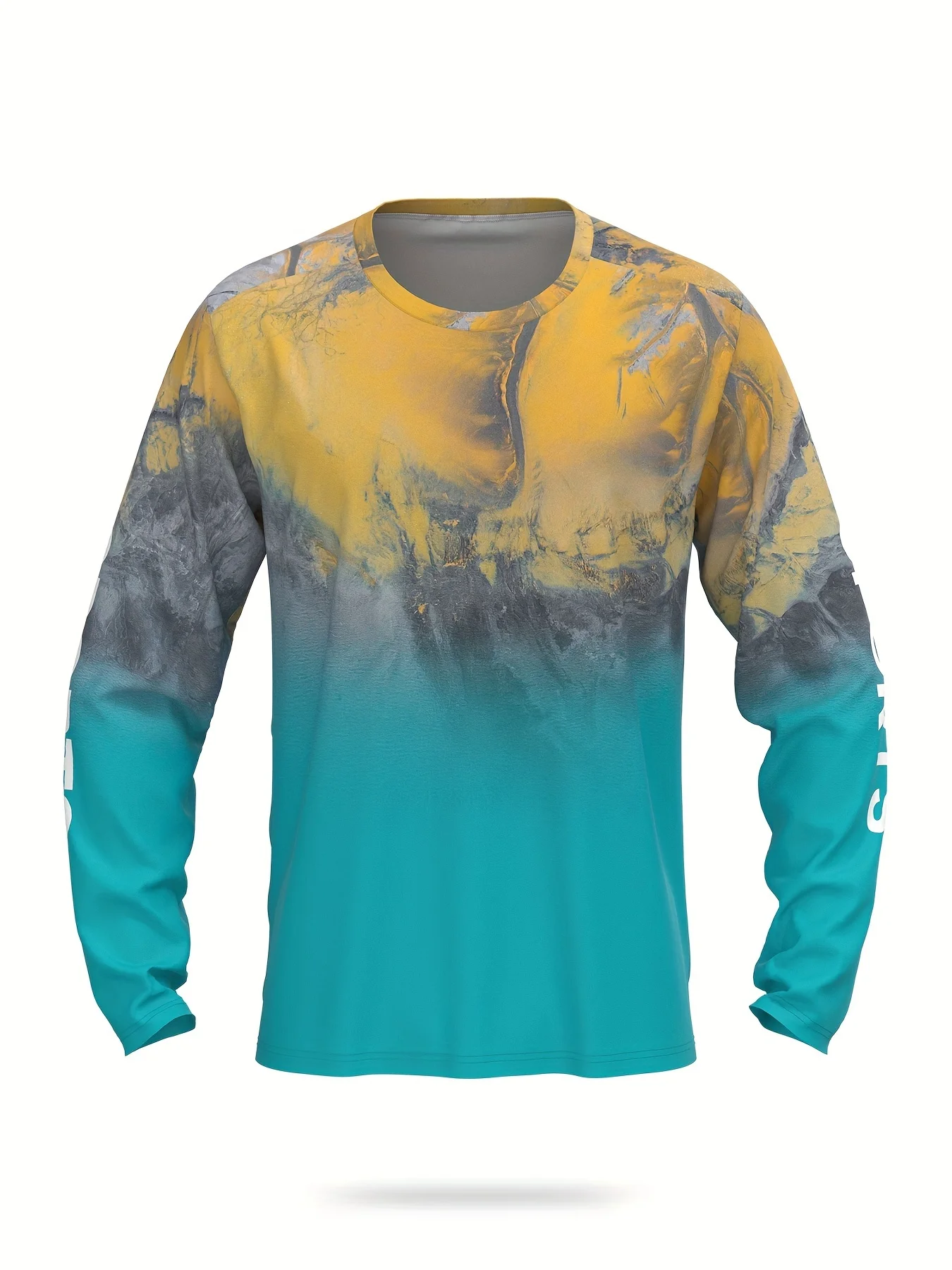 

Men's long-sleeved breathable cycling jersey for road mountain bike running and hiking quick-drying sweatshirt round neck