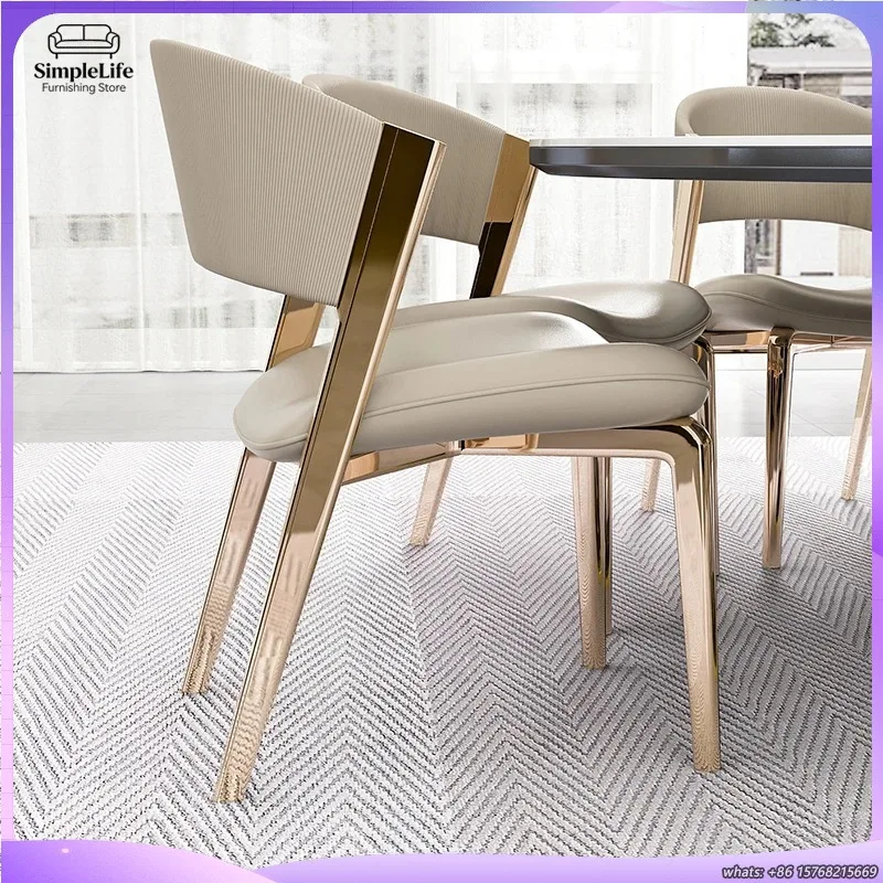 高級ダイニングチェア人間工学に基づいた背もたれバニティスツール滑り止めタスクシートモダンなスチールフレームのアクセントチェアキッチン用