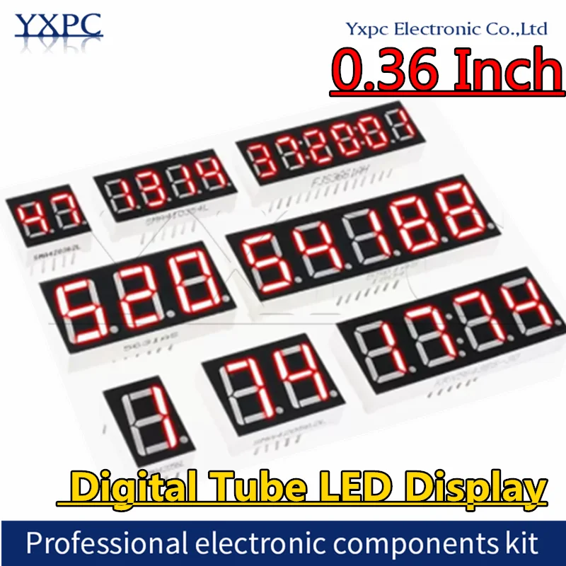 5pcs 0.36inch LED display Red 7 Segment 1 Bit/2 Bit/3 Bit/4 Bit Digit Tube Red Common Cathode / Anode Digital 0.36 inch