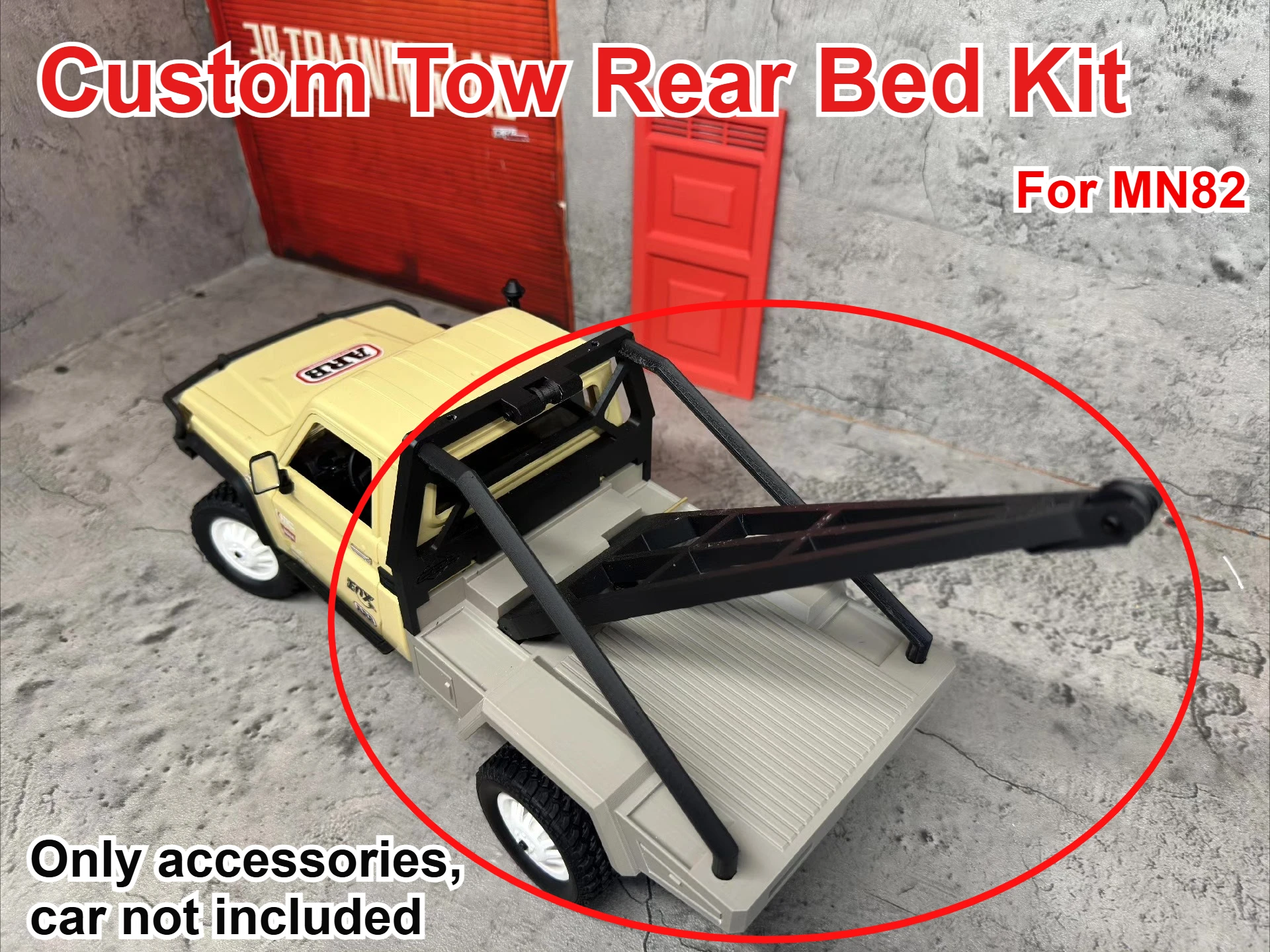 For MN82 1/12 RC Crawler Car Decor Upgrade Tow Dump Bed Kit Custom Model Number Decorative Styling Spare Hobby Accessories