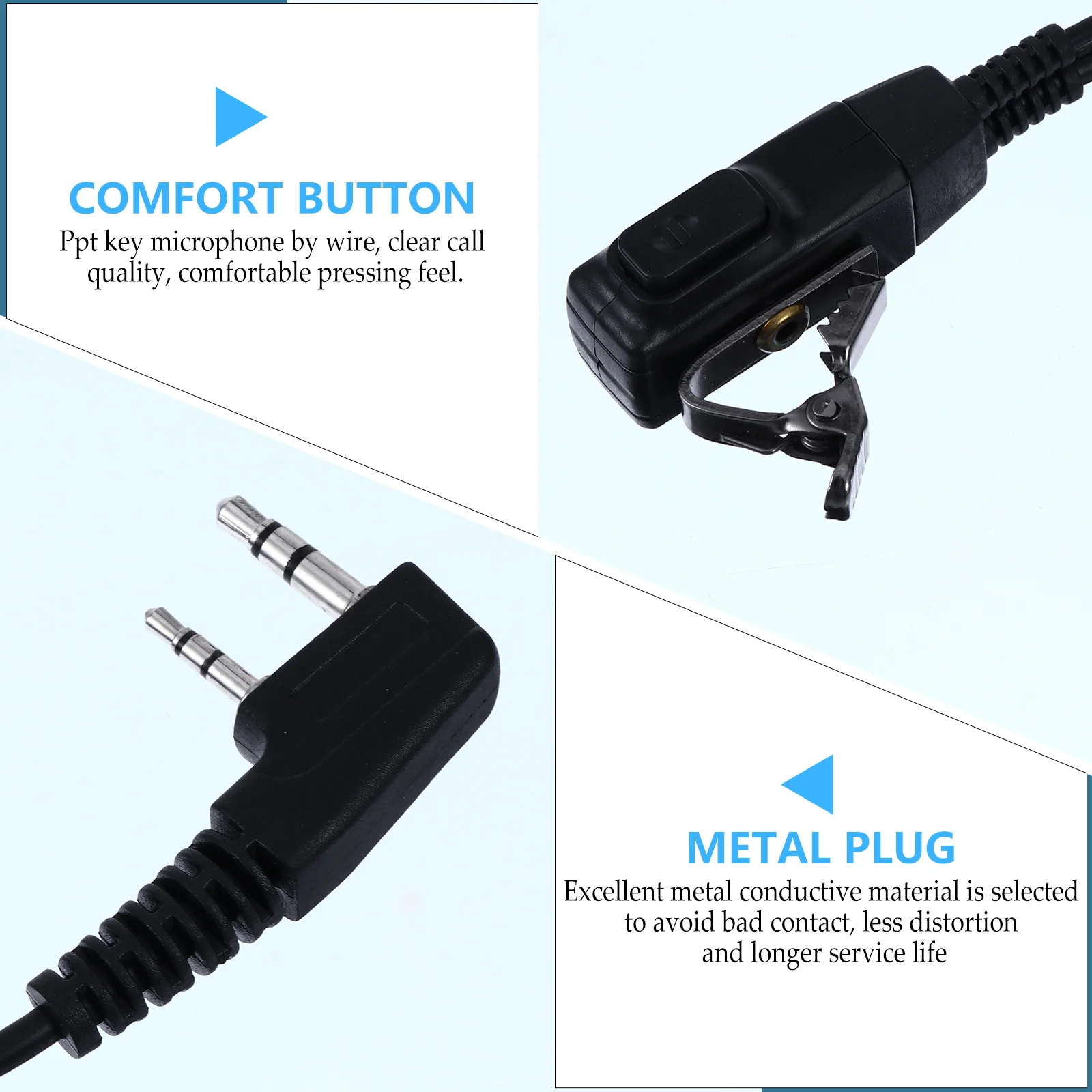 

1Pcs Intercom Headset Walkie Talkies Professional Hands-Free Earpiece for Security Hotel Warehouse Supermarket Use