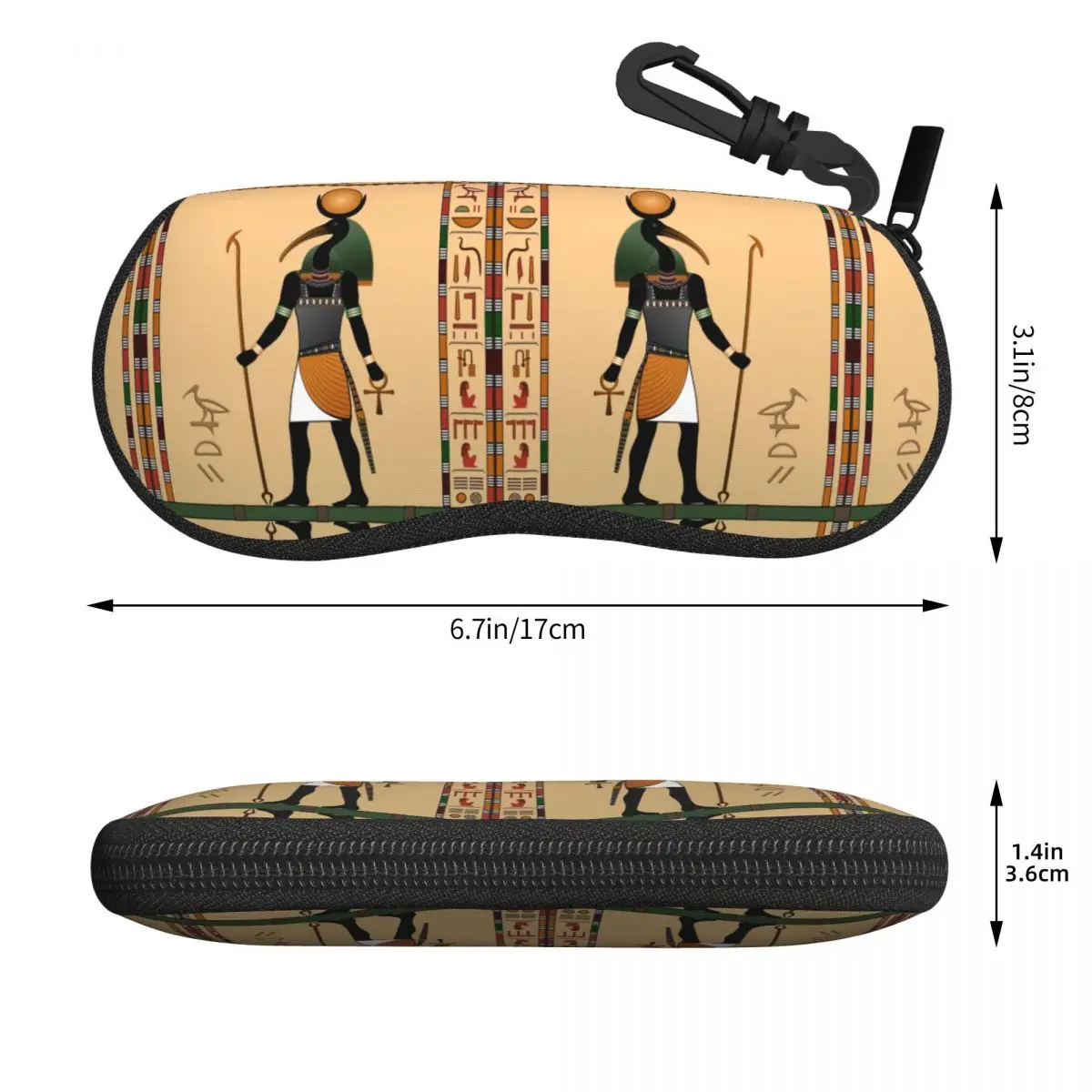 Custom Egyptian Hieroglyphs Pharaoh Shell Eyeglasses Protector Cases Cool Sunglass Case Ancient Egypt Culture Glasses Pouch