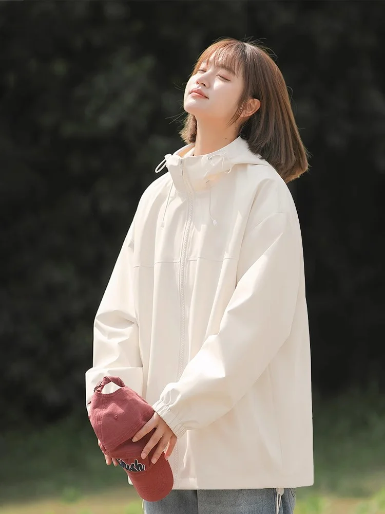 

Snow Flng Women's Outdoor Workwear Jaet Spring New Sle Waterproof Hiking Clothes Loose Fit Long Sve Zipper Closure