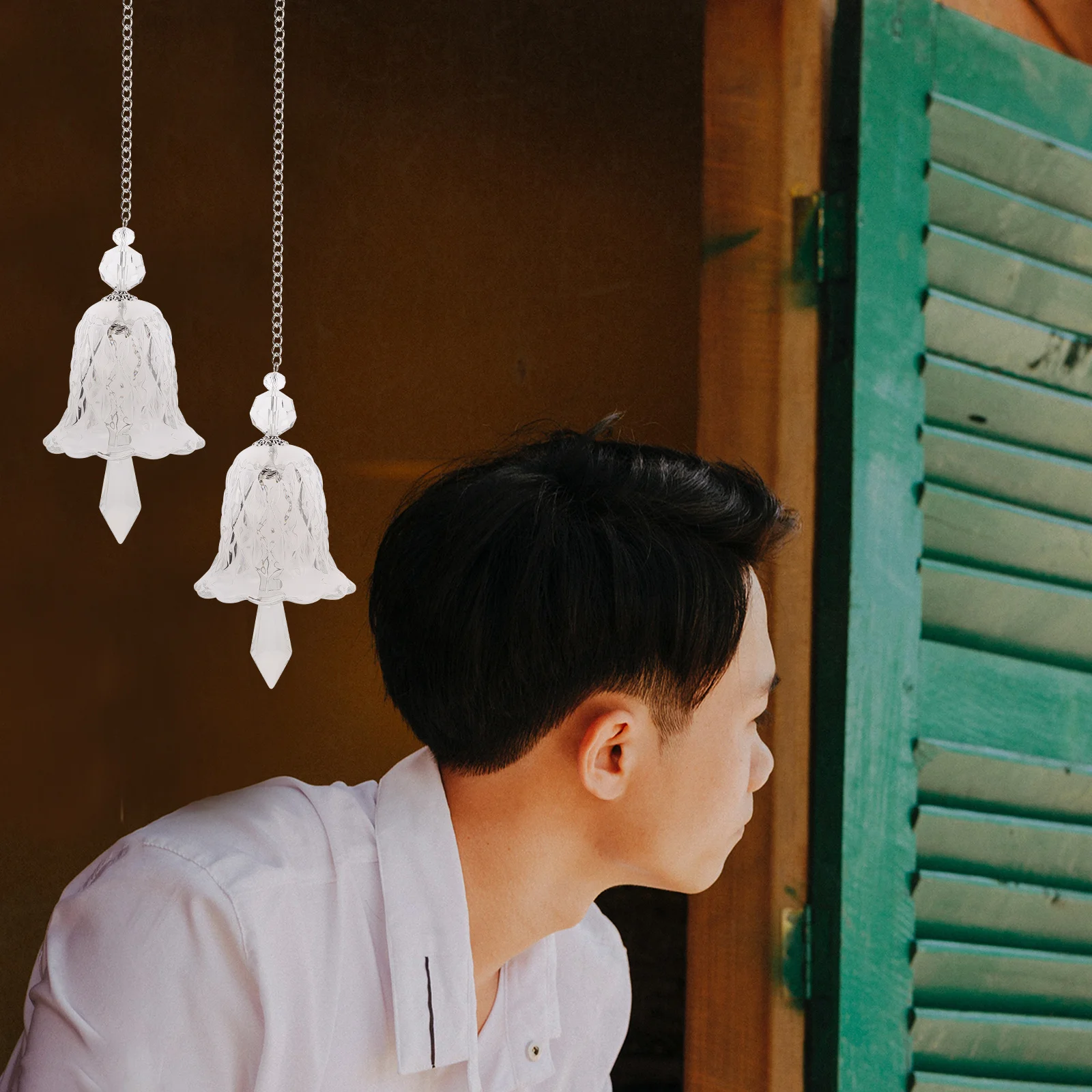 2 قطعة كريستال قوس قزح الشمس الماسك ديكور معلق-زجاج لامع الرياح الرنين لنافذة حديقة الديكور في الهواء الطلق حفلة المنزل عيد الميلاد