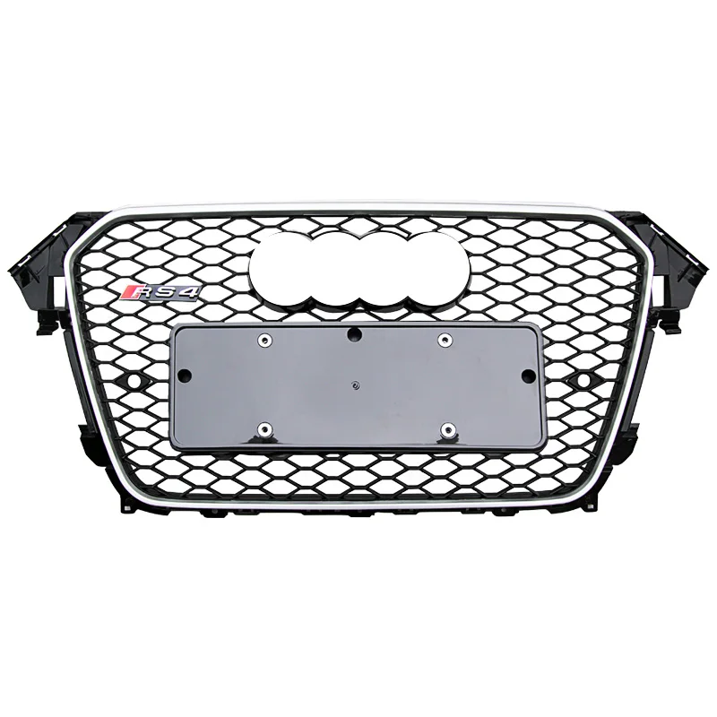 

For audis A4 B85 A4L grill Change to S4 RS4 front bumper grille Chrome silver black high quality grill 2013-2016